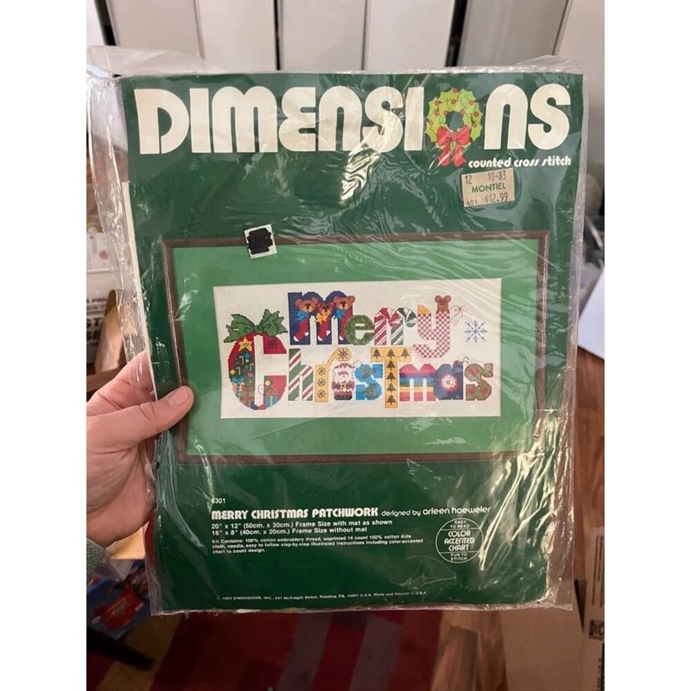 Dimensions Counted Cross Stitch Kit Merry Christmas Patchwork 8301